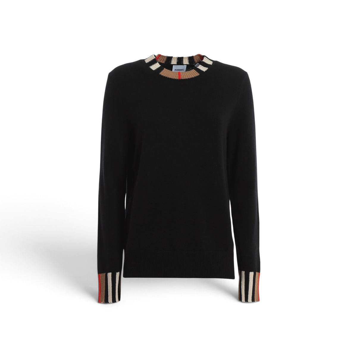 Burberry Eyre Icon Stripe Crewneck Sweater in Black