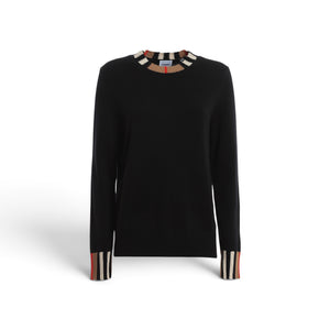 Burberry Eyre Icon Stripe Crewneck Sweater in Black