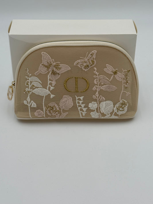 Dior Embroidered Butterfly Beauty Pouch – Limited Edition Zip Cosmetic Case