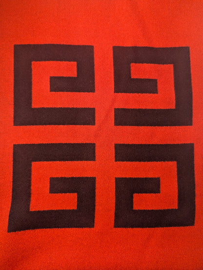 Givenchy Scarf Reversible Wool & Silk Mix Black & Red