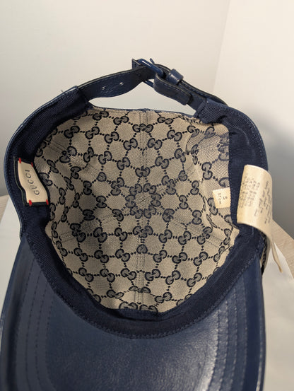 Gucci Midnight Navy Leather Baseball Cap