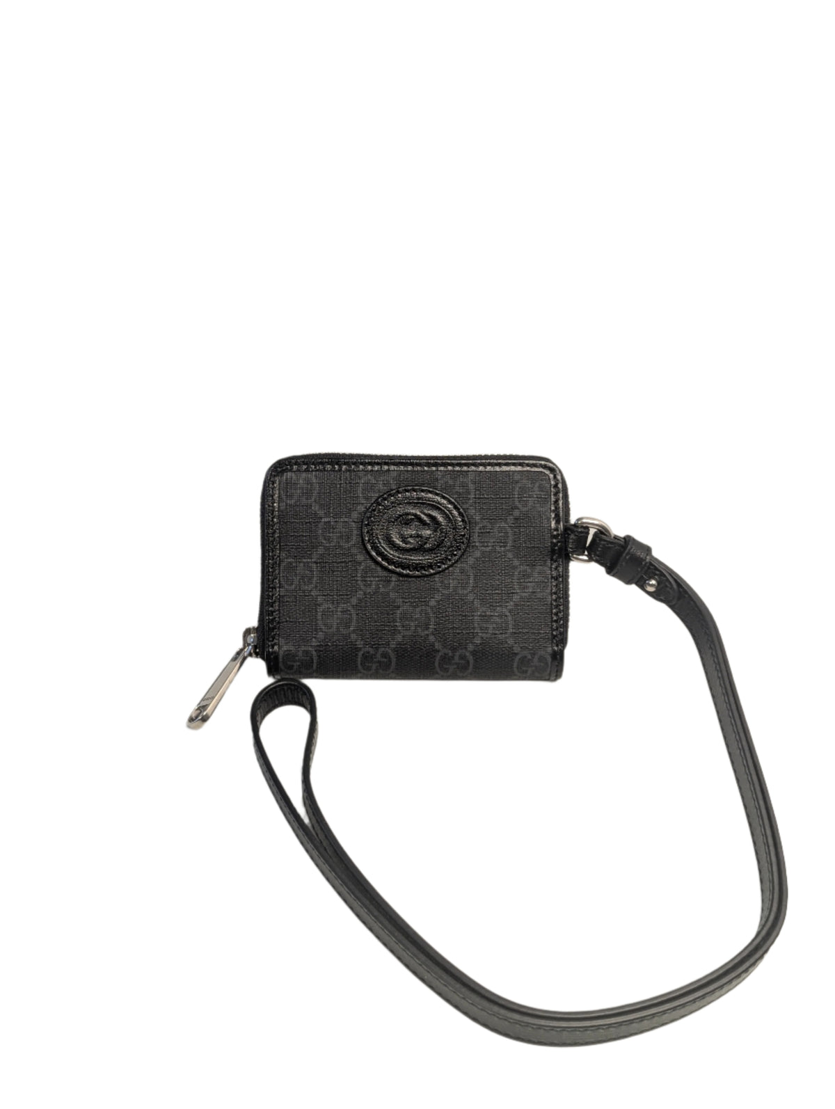 Gucci lanyard/compact Wallet Interlocking GG Black on Black – Luxe 
