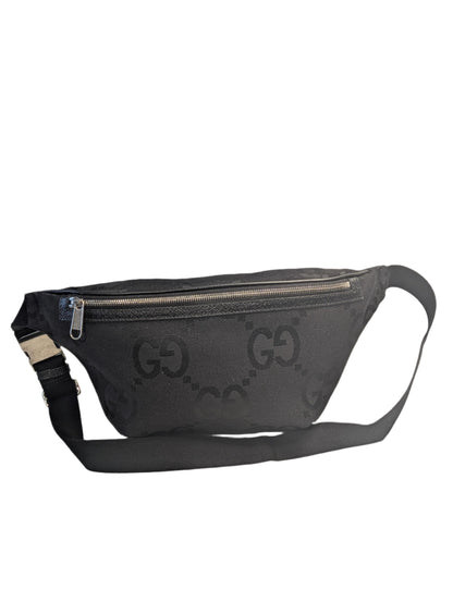 Gucci Black Emblem Canvas Belt Bag Jumbo