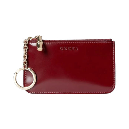 Gucci Bamboo Leather Key Pouch – Burgundy Red