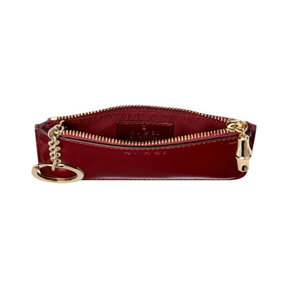 Gucci Bamboo Leather Key Pouch – Burgundy Red