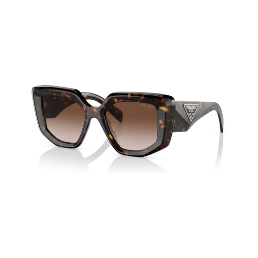 Prada PR 14ZS Oversized Geometric Sunglasses – Havana Brown Gradient