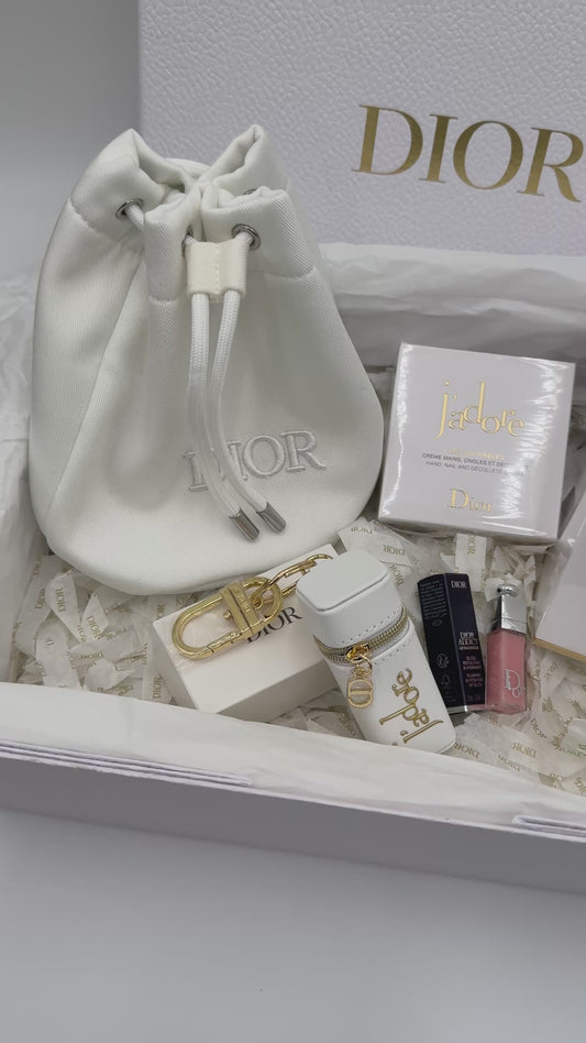 Dior J’adore Luxe Gift Box – Mini Deluxe Lip Pink | 3.4 oz J’adore Perfume | Lotion | Keyring Mini lip holder