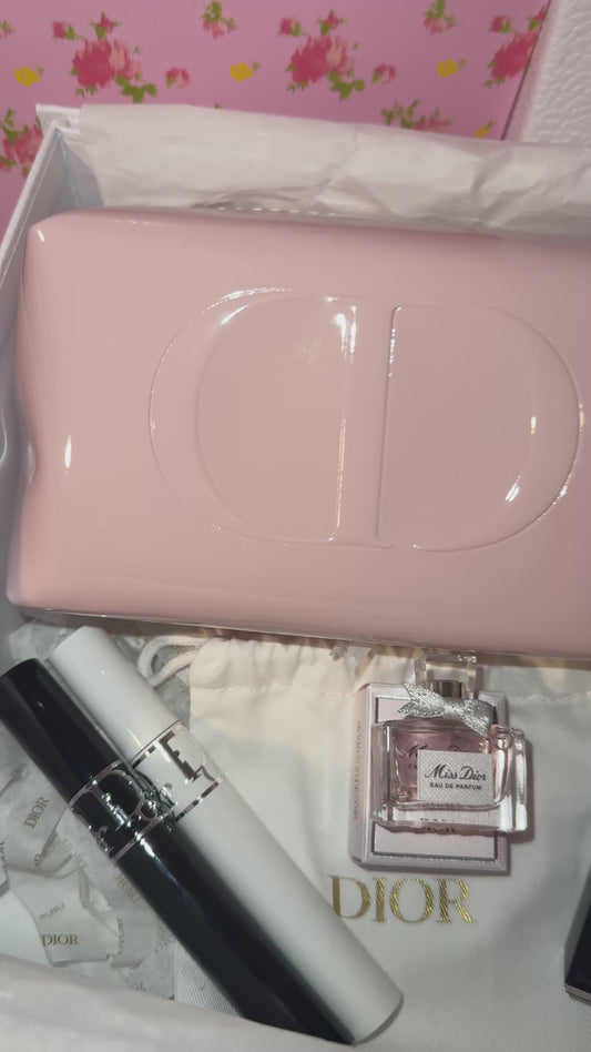 Dior x LoveShackFancy ULTIMATE Luxe Gift Box – 40oz Stanley Tumbler | Lip Glow Butter (Glazed Pink) |Mascara Duo| Beauty Pouch | Pink Edit