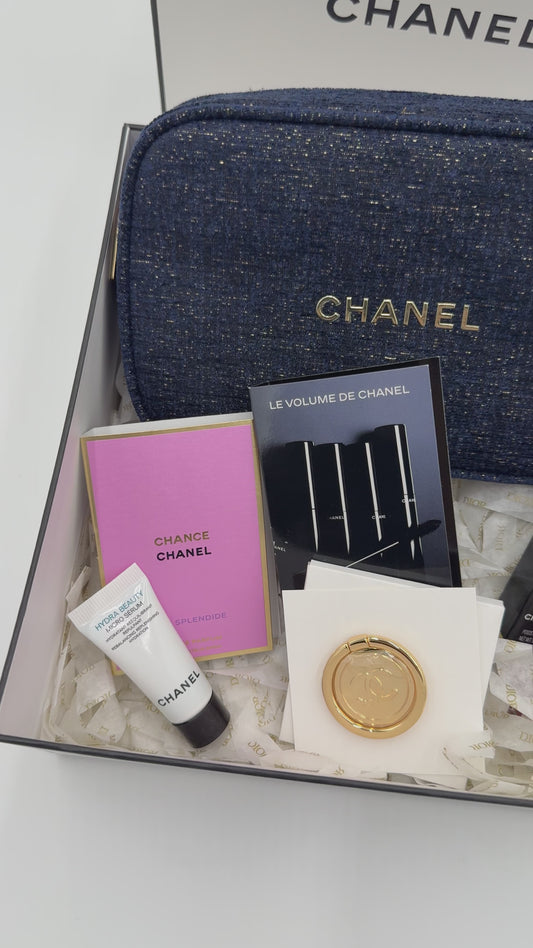 Chanel Luxe Beauty Gift Box – Limited Edition Pouch | Lip Gloss (Bourgeois) | Fragrance | Mascara | Phone Ring