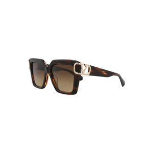 Valentino Garavani VLogo Tortoiseshell Square Sunglasses