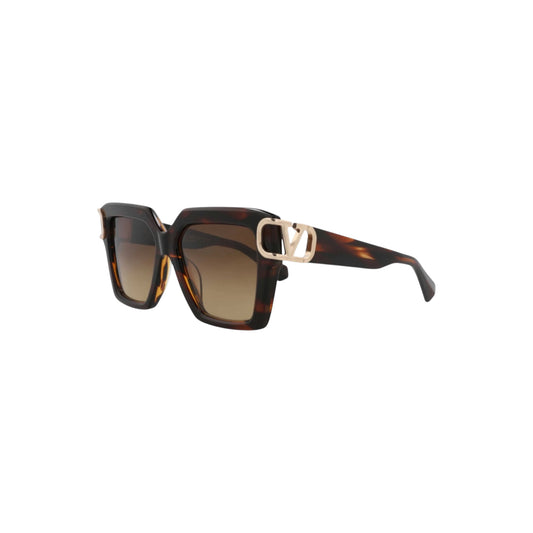 Valentino Garavani VLogo Tortoiseshell Square Sunglasses